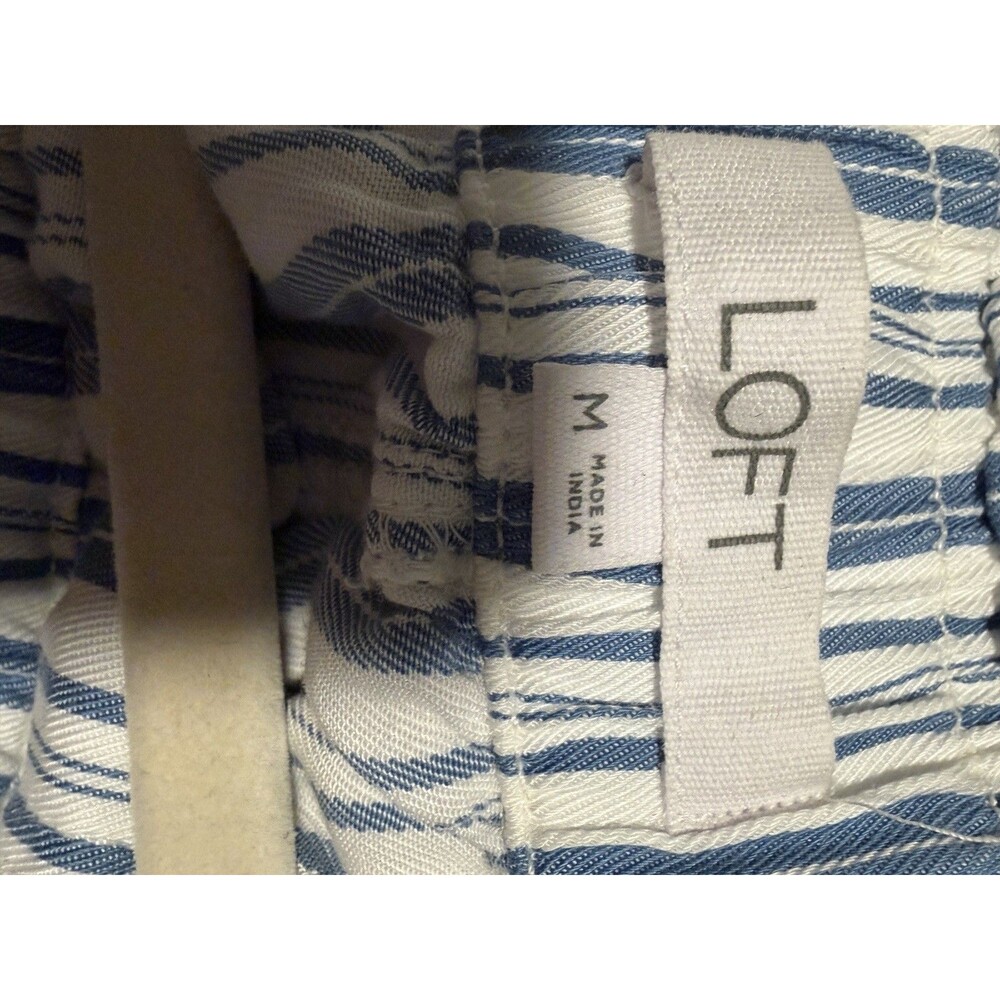 LOFT 100% Lyocell Striped Pull-On Wide Leg Pants Size M Lot of 2 - Picture 4 of 7